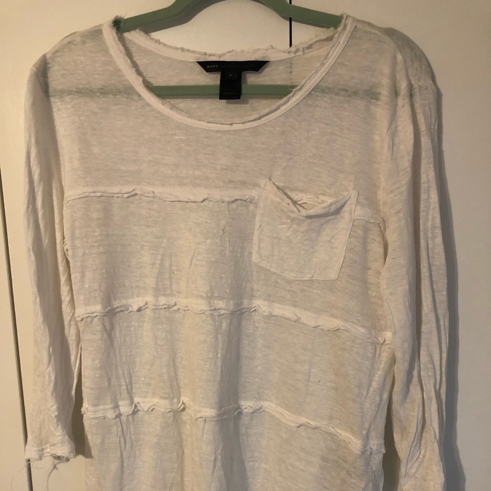 Marc Jacobs wrinkle cut long sleeve white